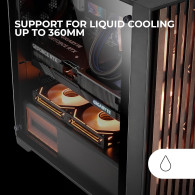 Boitier Moyen Tour ATX Mars Gaming MC-Wood RGB avec panneau vitré (Noir/Transparent)- MCWOOD - 1FO