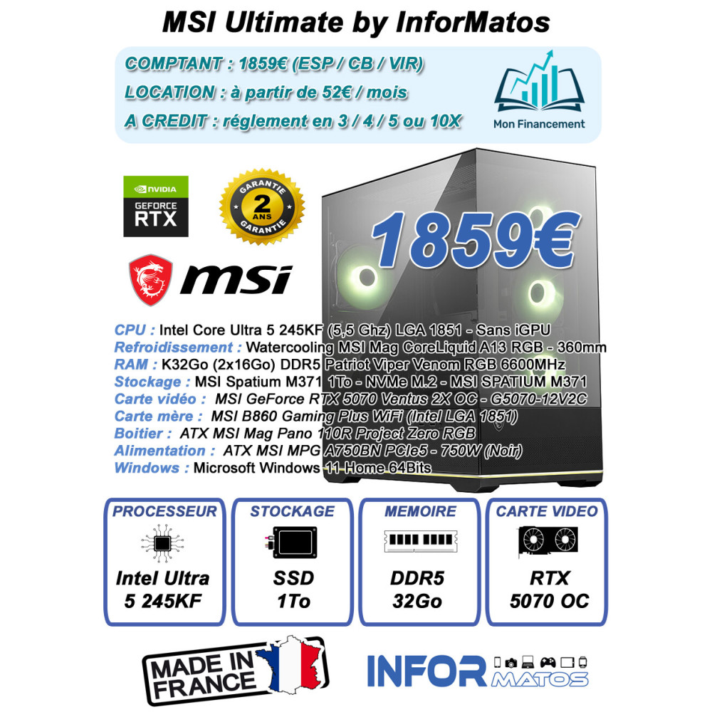 Ordinateur Gamer MSI by InforMatos