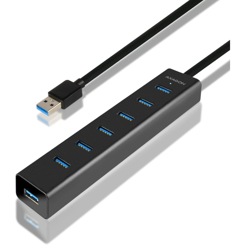 Hub USB 3.0 alimenté Axagon HUE-SA7BP - 7 ports (Noir) - HUE-SA7BP - 1FO