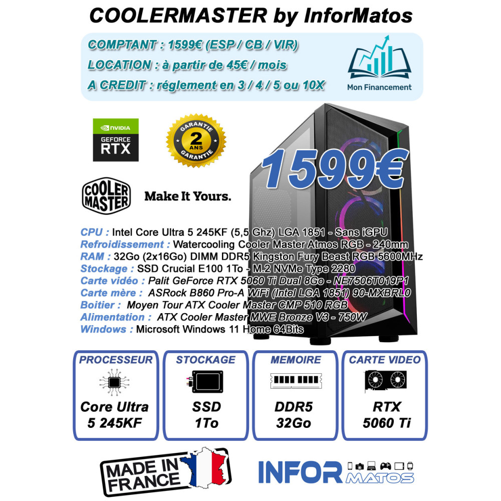 Ordinateur Gamer CoolerMaster by InforMatos