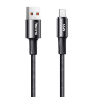 1.2m - Câble USB / USB-C en Alliage d'aluminium Tressé avec Charge Rapide 66W REMAX Série Fonsu RC-C099 - Noir - LCDP