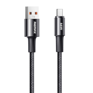 1.2m - Câble USB / USB-C en Alliage d'aluminium Tressé avec Charge Rapide 66W REMAX Série Fonsu RC-C099 - Noir - LCDP