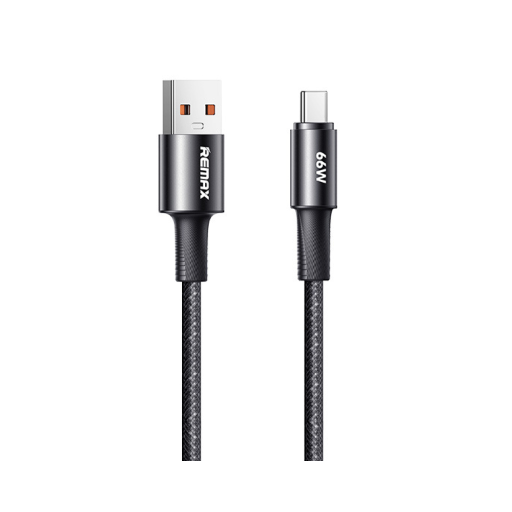 1.2m - Câble USB / USB-C en Alliage d'aluminium Tressé avec Charge Rapide 66W REMAX Série Fonsu RC-C099 - Noir - LCDP