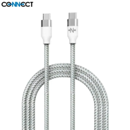 Câble Data USB-C vers USB-C CONNECT MC-CCB7 Nylon Tressé 60W (2m) Blanc - MOB