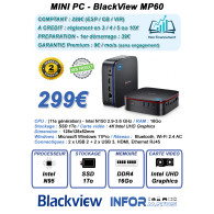 Mini PC Blackview MP60 (11e génération) - Intel N150 2.9-3.6 GHz - 16 Go / 1To SSD - Windows 11 Pro - Noir - LCDP