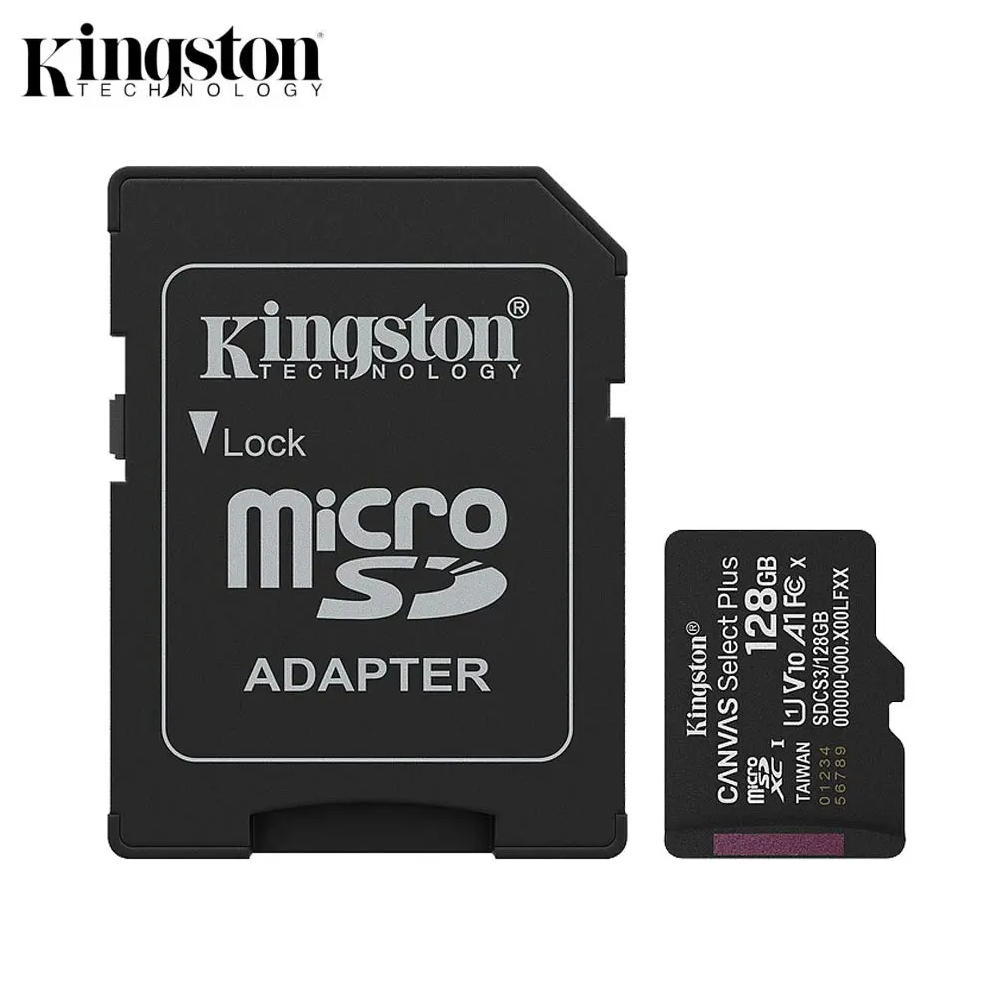 Carte Mémoire Kingston microSDXC (128Go) Canvas Select Plus 150MB/s +Adaptateur - SDCS3/128GB