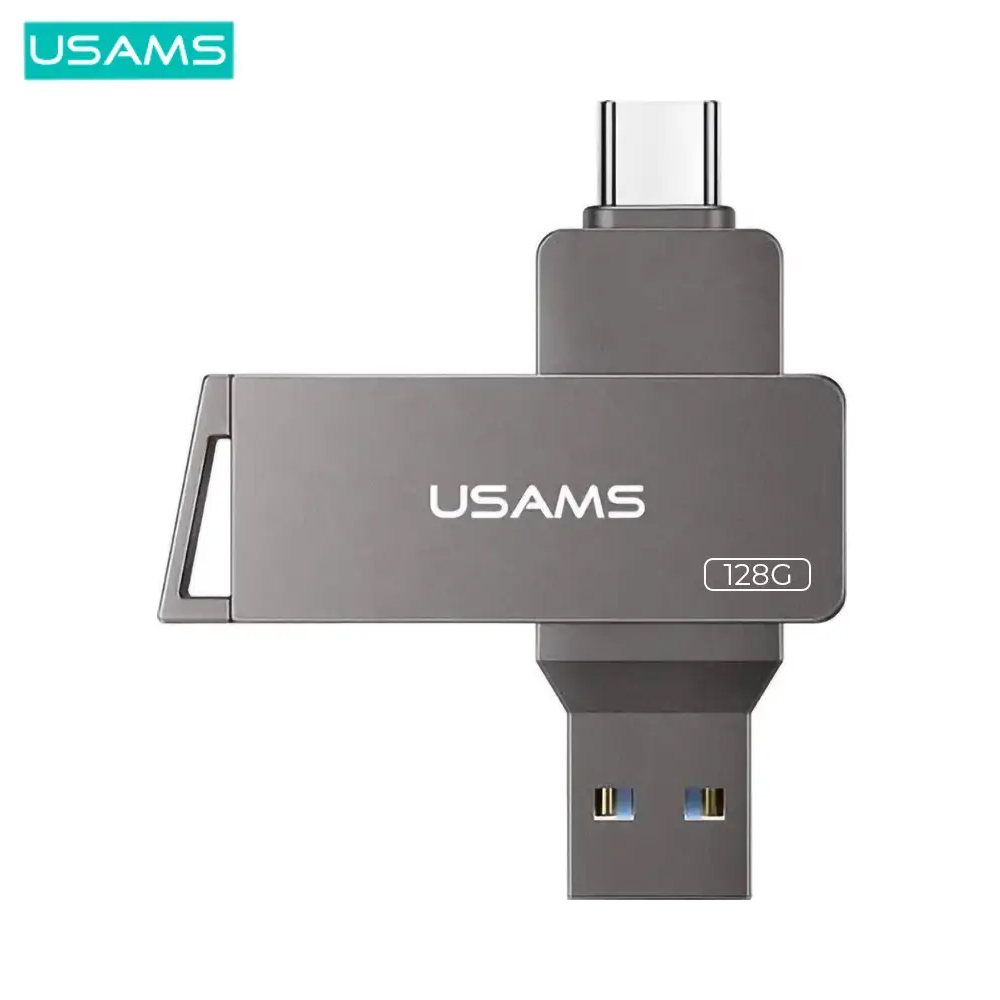 128Go - Clé USB Usams USB-C + USB 3.0 - US-ZB201 - Noir - MOB
