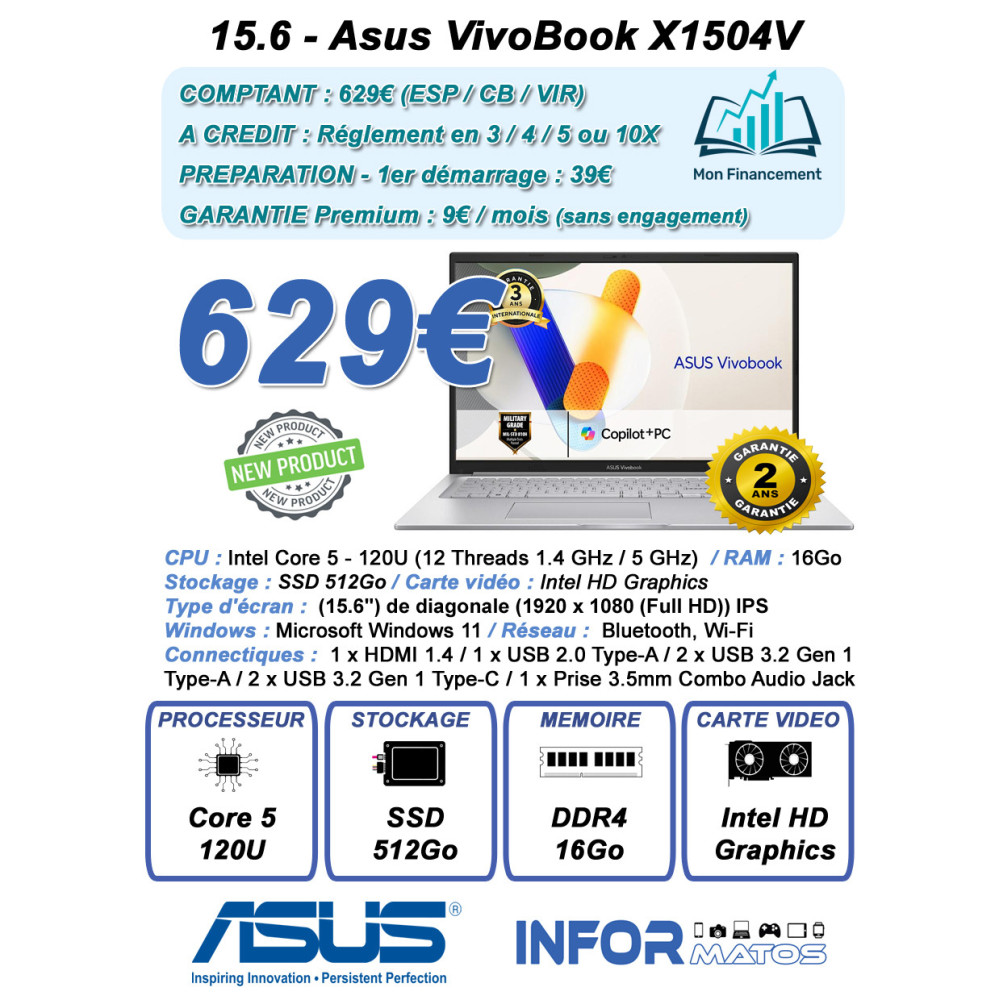 15.6 - ASUS VivoBook 15 X1504V - DIS