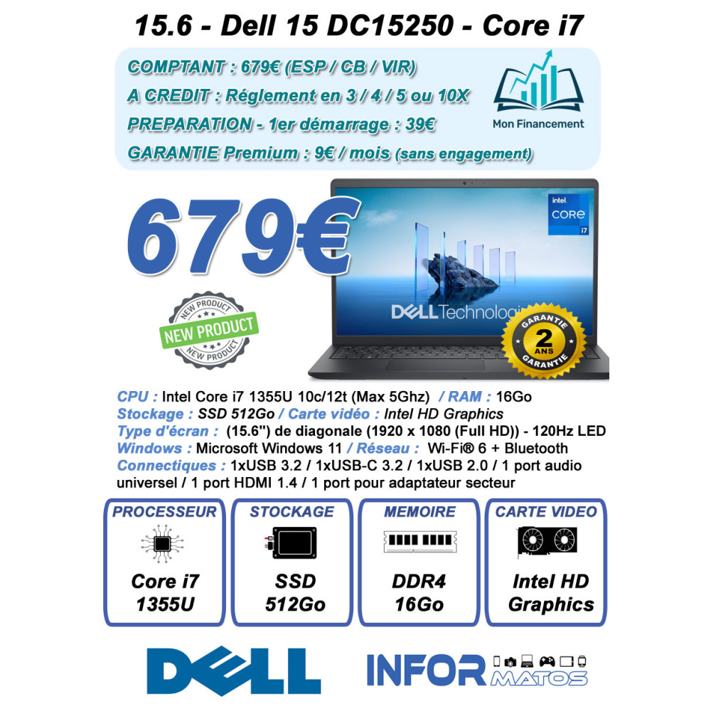 15.6 - DELL 15 DC15250 (core i7) - ZON