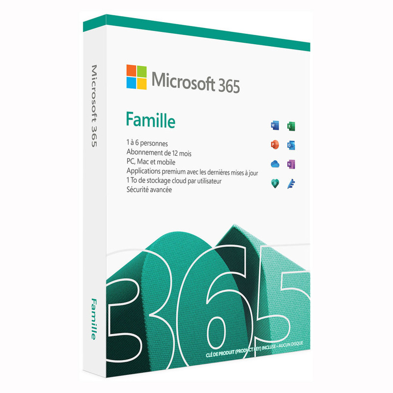 Microsoft Office Famille 365 (1an / 6 utilisateurs)
