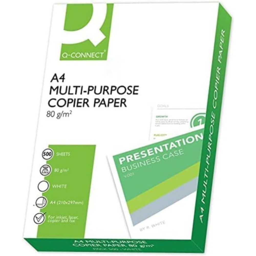 Ramette de 500 feuilles Papier A4 Q-Connect (80g/m²) - KF01087 - 1FO