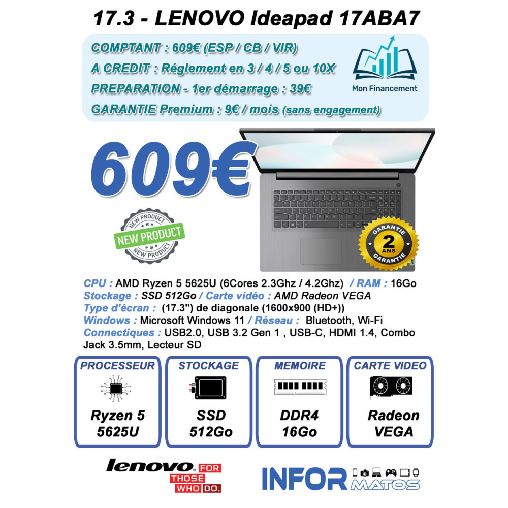 17.3 - Lenovo Ideapad 17ABA7 (Ryzen 5) - DIS
