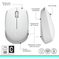 Logitech M171 Wireless Mouse blanc - 1FO