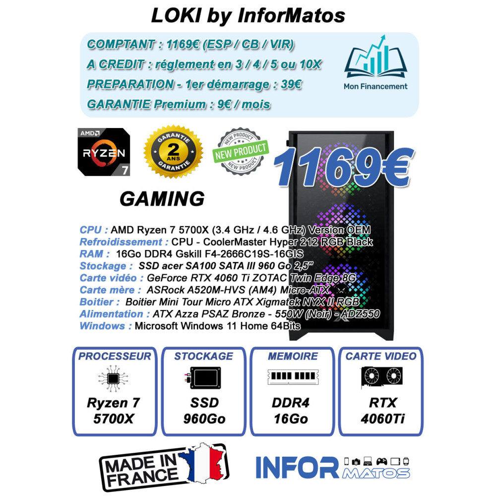 Ordinateur Gamer LOKI by InforMatos