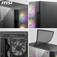 Boitier Mini Tour Micro-ATX MSI Mag Forge M100A RGB avec panneau vitré (Noir) 306-7G20A21-809 - 1FO