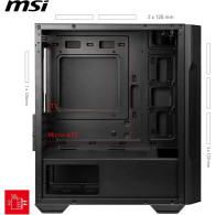 Boitier Mini Tour Micro-ATX MSI Mag Forge M100A RGB avec panneau vitré (Noir) 306-7G20A21-809 - 1FO