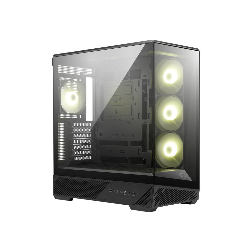 Boitier Moyen Tour ATX MSI Mag Pano 130R Project Zero RGB avec panneaux vitrés (Noir) MAG PANO 130R PZ - 1FO