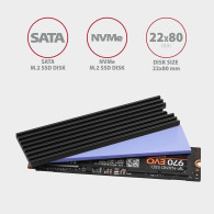 Dissipateur thermique pour SSD M.2 2280 Axagon CLR-M2L3 (Noir) - CLR-M2L3 - 1FO