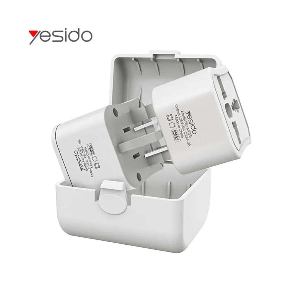 Adaptateur Secteur Universel Yesido MC25 Kit Complet Blanc - MOB