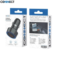Chargeur Allume-Cigare CONNECT MC-CV58W01 58W (2x USB-C + USB) Noir - MOB