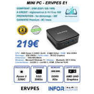 Mini PC ERVPES E1 - Ryzen 3250C 3.5GHz - 8 Go / 256Go SSD - Windows 11 - Noir - IMP