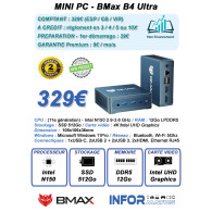 Mini PC BMax B4 Ultra - Intel N150 2.9-3.6 GHz - 12 Go / 512Go SSD - Windows 11 Pro - Noir - IMP