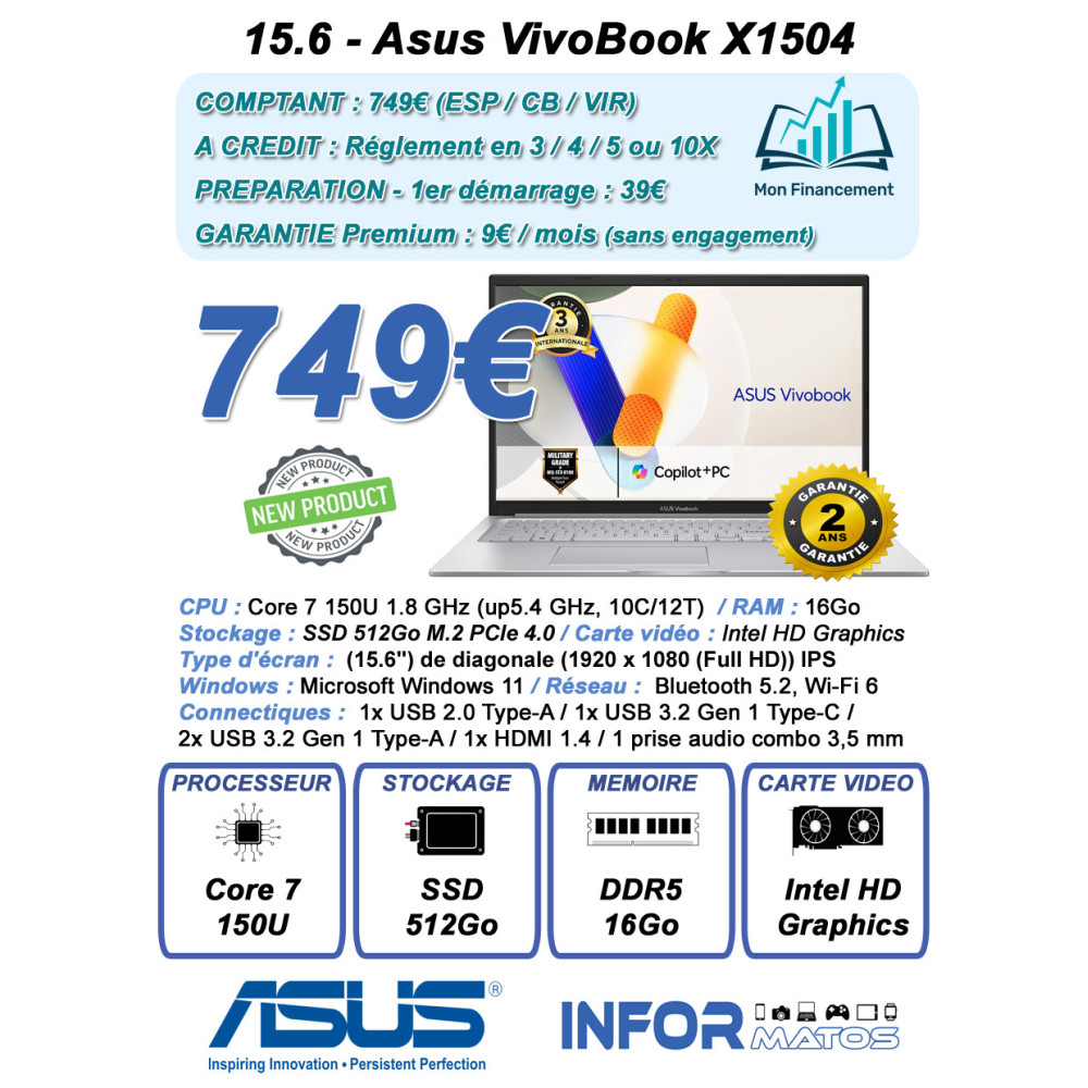 15.6 - ASUS VivoBook 15 X1504 - ASU