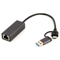 Carte Réseau CableXpert USB-A/C 3.0 vers RJ45 Gigabit - A-USB3AC-LAN-01 - 1FO