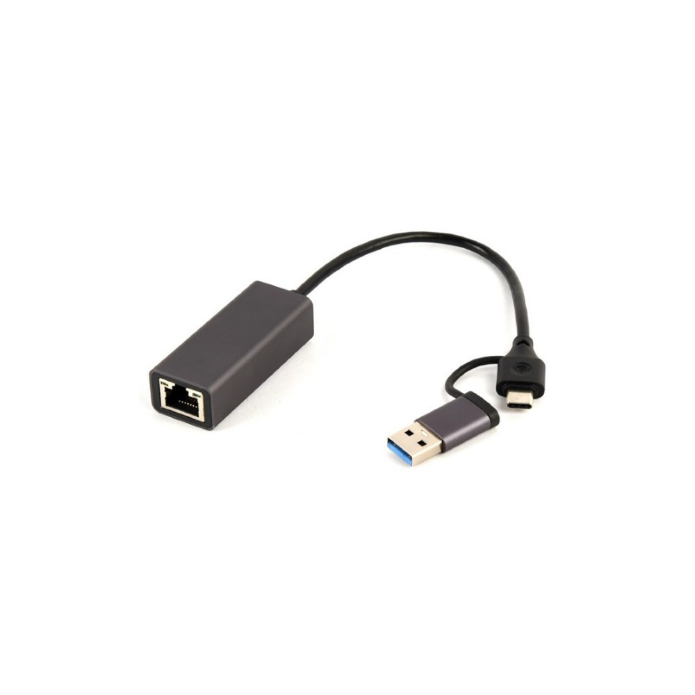 Carte Réseau CableXpert USB-A/C 3.0 vers RJ45 Gigabit - A-USB3AC-LAN-01 - 1FO