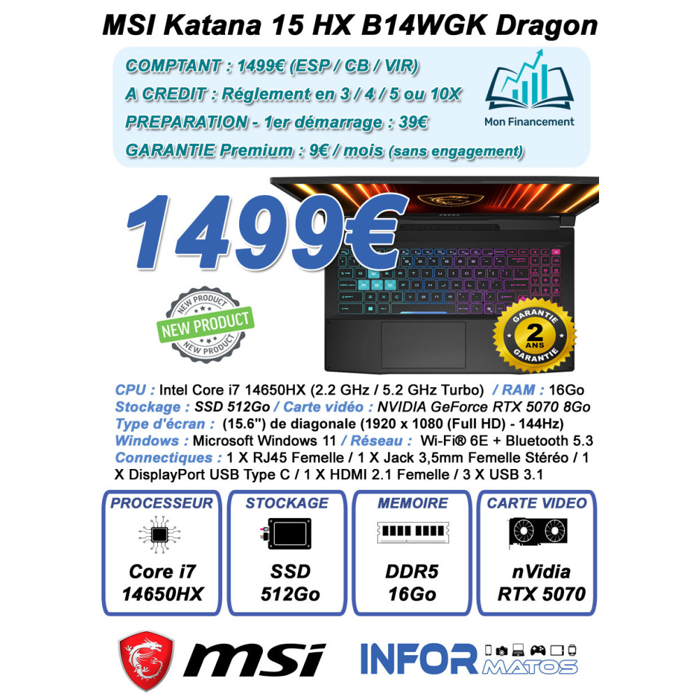 MSI Katana 15 HX B14WGK Dragon Station - DAR