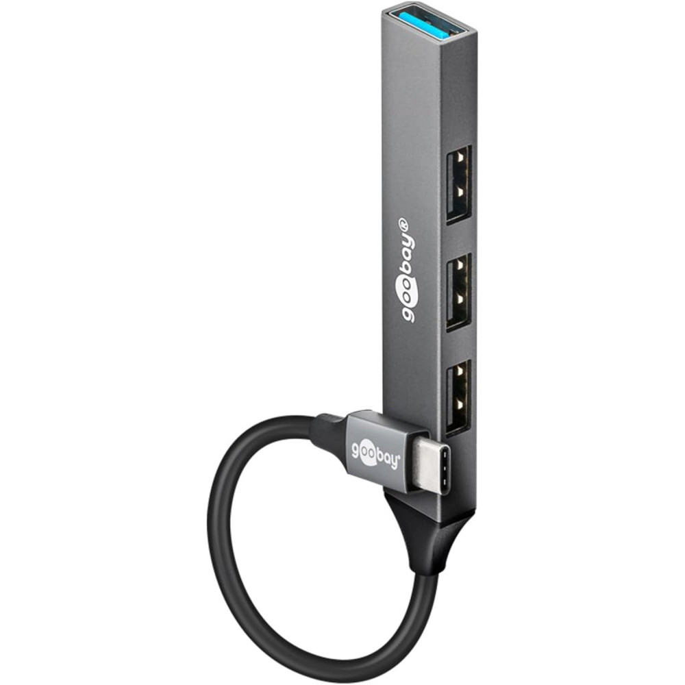 Hub USB-C 3.2 Goobay Slim - 4 ports USB-A (Gris) - 74457 - 1FO