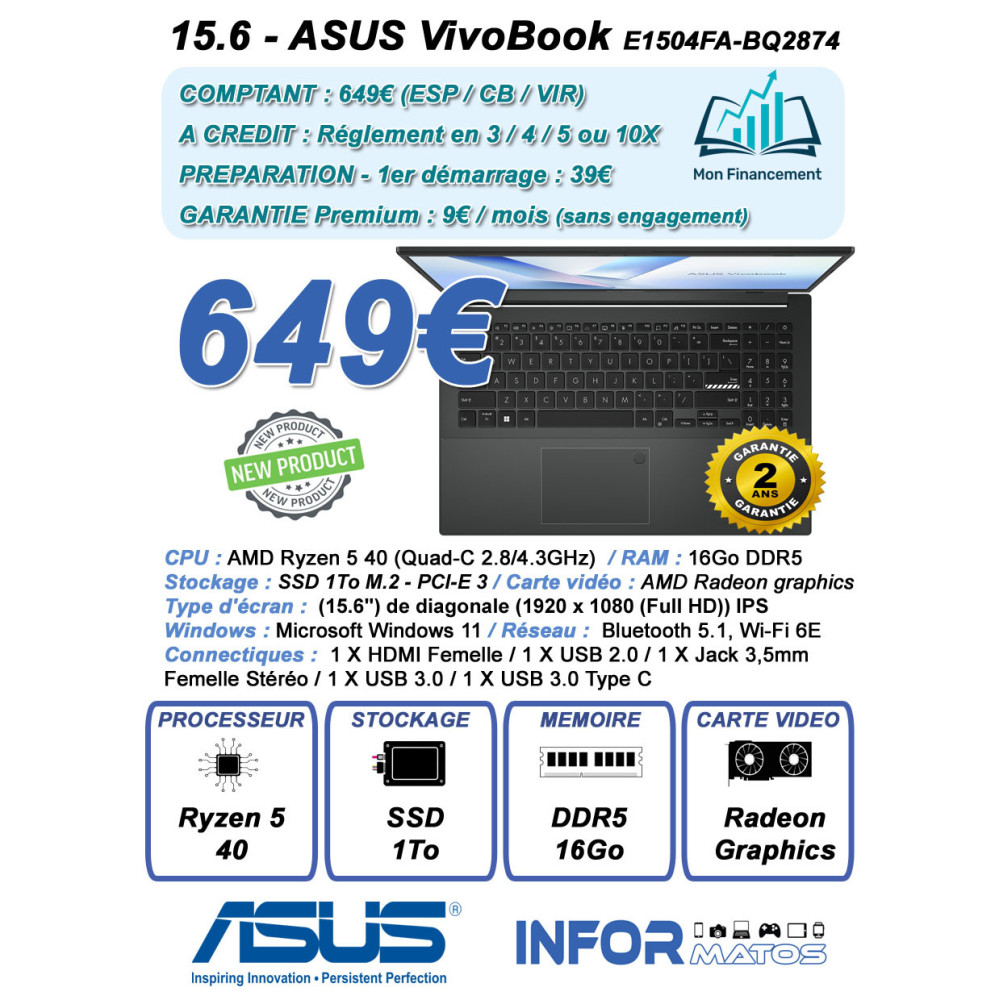 15.6 - ASUS VivoBook 15 E1504FA-BQ2874 - IMP