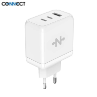 Chargeur Secteur GaN CONNECT MC-CBTAC65W 65W (USB + 2 USB-C) Blanc - MOB