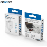 Chargeur Secteur GaN CONNECT MC-CBTAC65W 65W (USB + 2 USB-C) Blanc - MOB