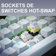 Clavier Gamer sans fil mécanique (Hator Aurum Linear) Hator Skyfall 80 Pro TKL RGB (Noir)- HTK4180EU - 1FO