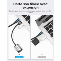 Carte son externe Vention 0.15m (Gris) - CDKHB - 1FO