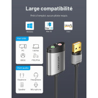 Carte son externe Vention 0.15m (Gris) - CDKHB - 1FO