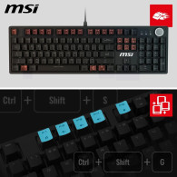 Clavier Gamer mécanique (Red Switch) MSI Forge GK320 RGB (Noir) - FORGE GK320 RED FR - 1FO