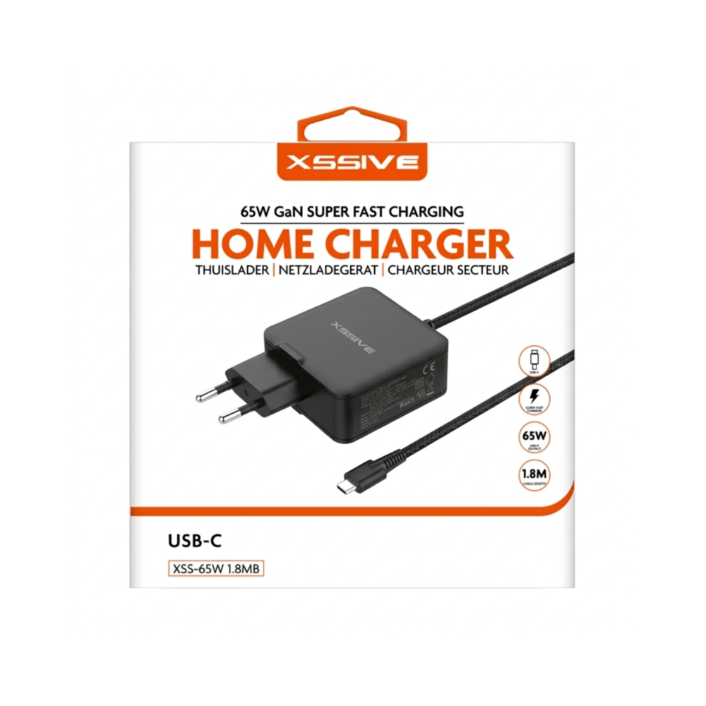 Chargeur Ordinateur USB-C 65W XSSIVE XSS-65W1.8MB - Noir - LCDP