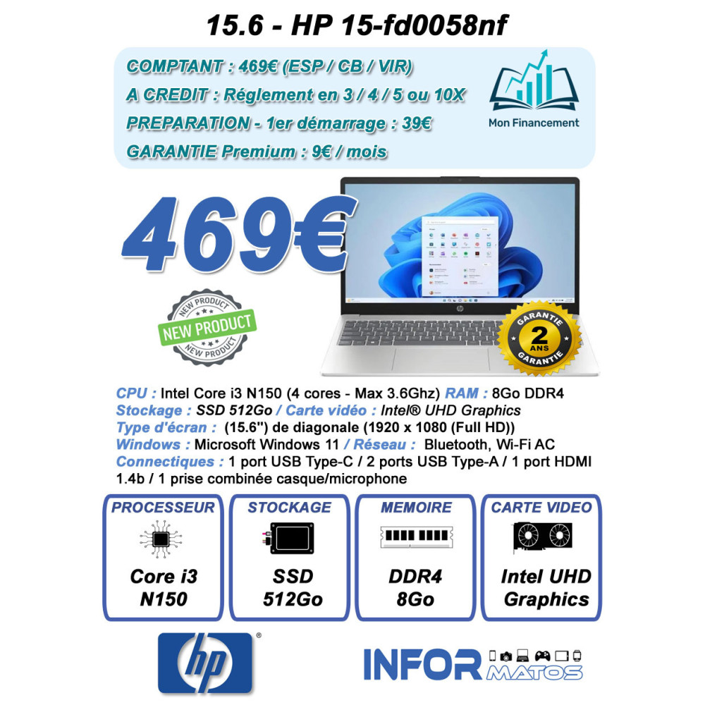 15.6 - HP 15-fd0058nf - CAR