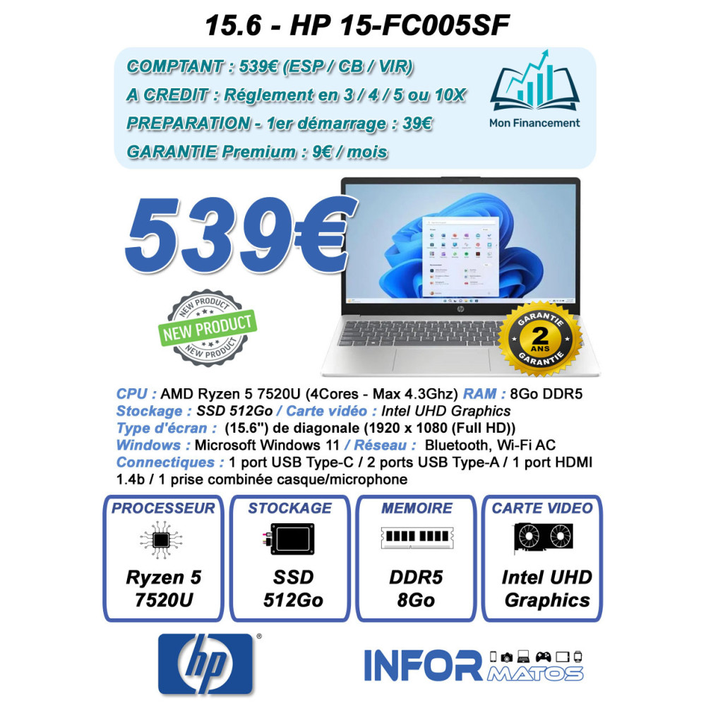 15.6 - HP 15-FC005SF - ZON
