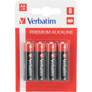 Lot de 4 piles Alcaline Verbatim Premium type AA (LR6) 1,5V - 49921 - 1FO