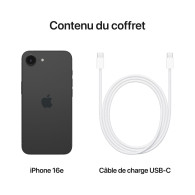 Apple iPhone 16e - 128Go Noir (Reconditionné excellent état) - IMP