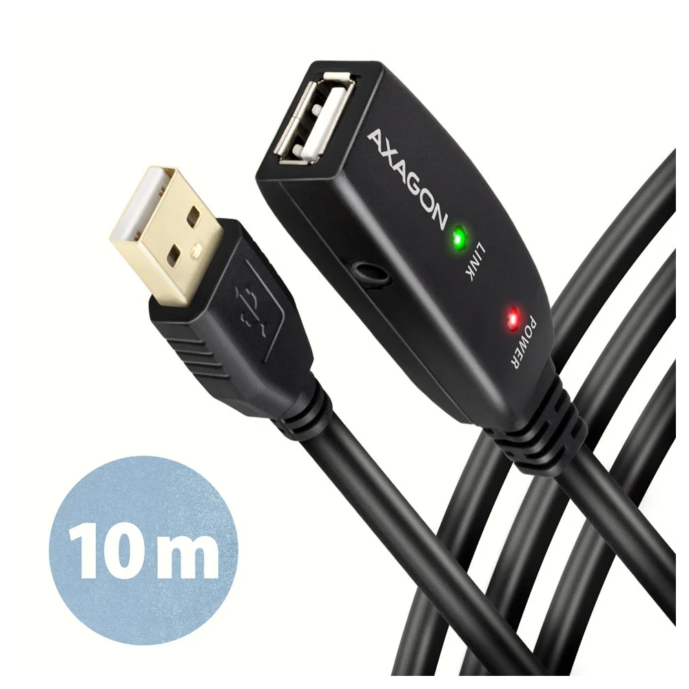 Rallonge USB 2.0 amplifiée Axagon ADR-210 M/F 10m - ADR-210 - 1FO