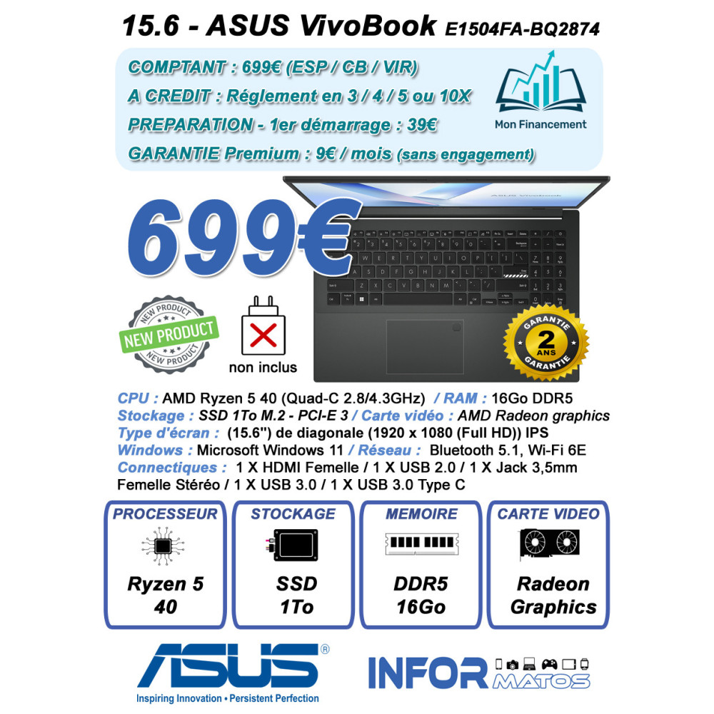 15.6 - ASUS VivoBook 15 E1504FA-BQ2874 - IMP