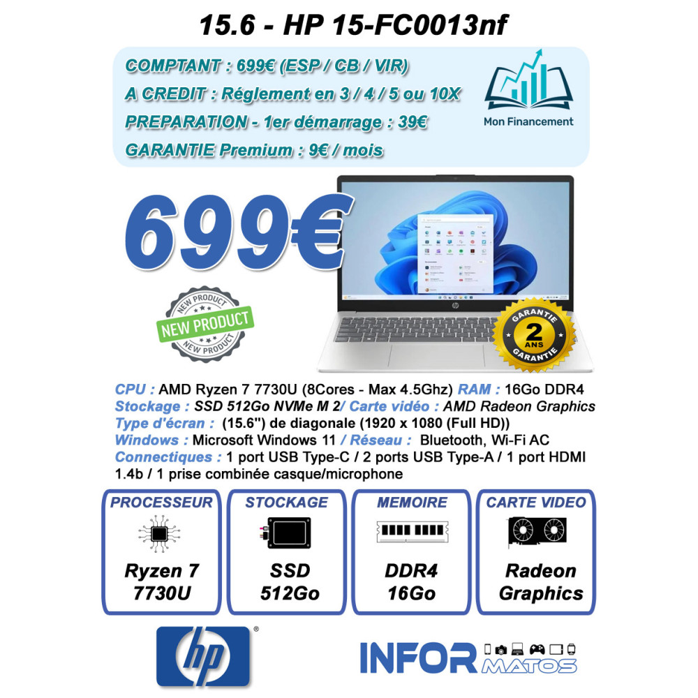 15.6 - HP 15-FC0013NF - IMP