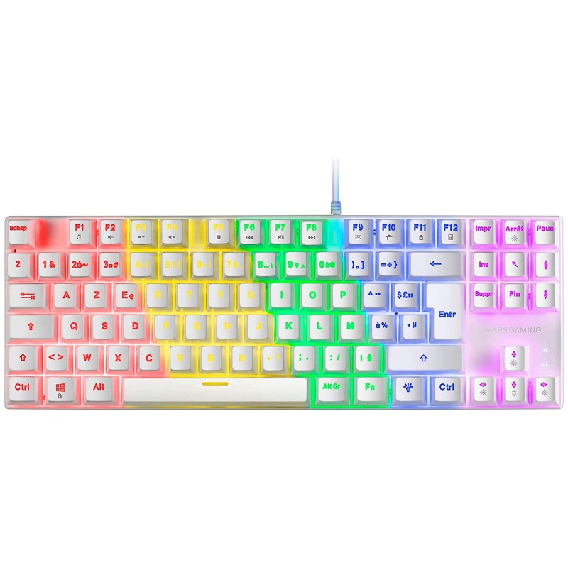 Mars Gaming MK80 Blanc (Blue Switch) - 1FO Mars Gaming MK80 Blanc (Blue Switch) - 1FO