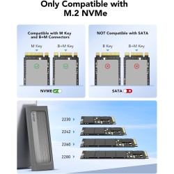 Boitier Lexar E300 USB-C pour NVMe M2 (2280) - 1FO