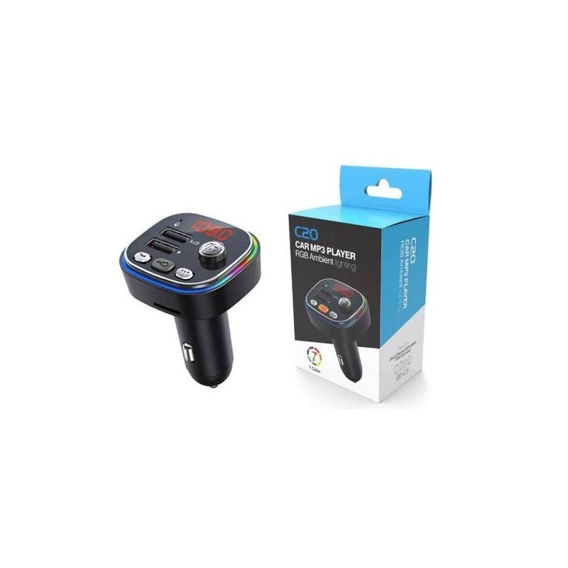 Chargeur allume cigare transmetteur FM + Mains libres - CHR Chargeur allume cigare transmetteur FM + Mains libres - CHR