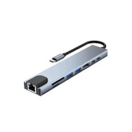HUB USB-C vers HDMI + 2xUSB3 + 2xTypeC + RJ45 + SD - EXP